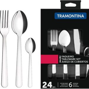 Faqueiro Malibu, 24 peças, Inox, Tramontina