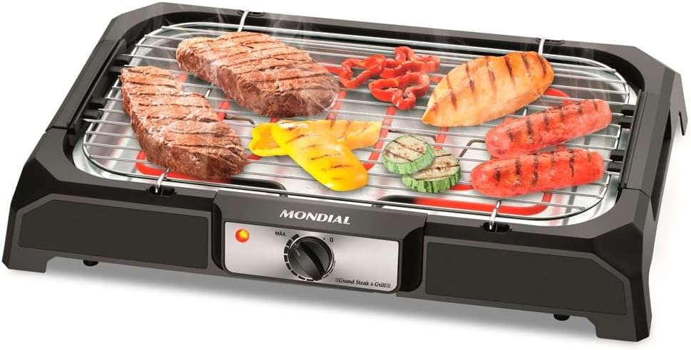 Churrasqueira Elétrica, Mondial, Preto, 1800W, 110V - CH-05